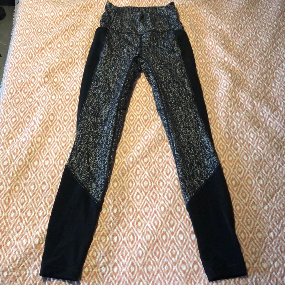 Lululemon paint splatter mesh leggings
